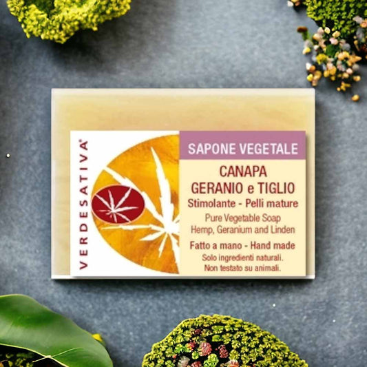 Sapone Canapa Geranio e Tiglio